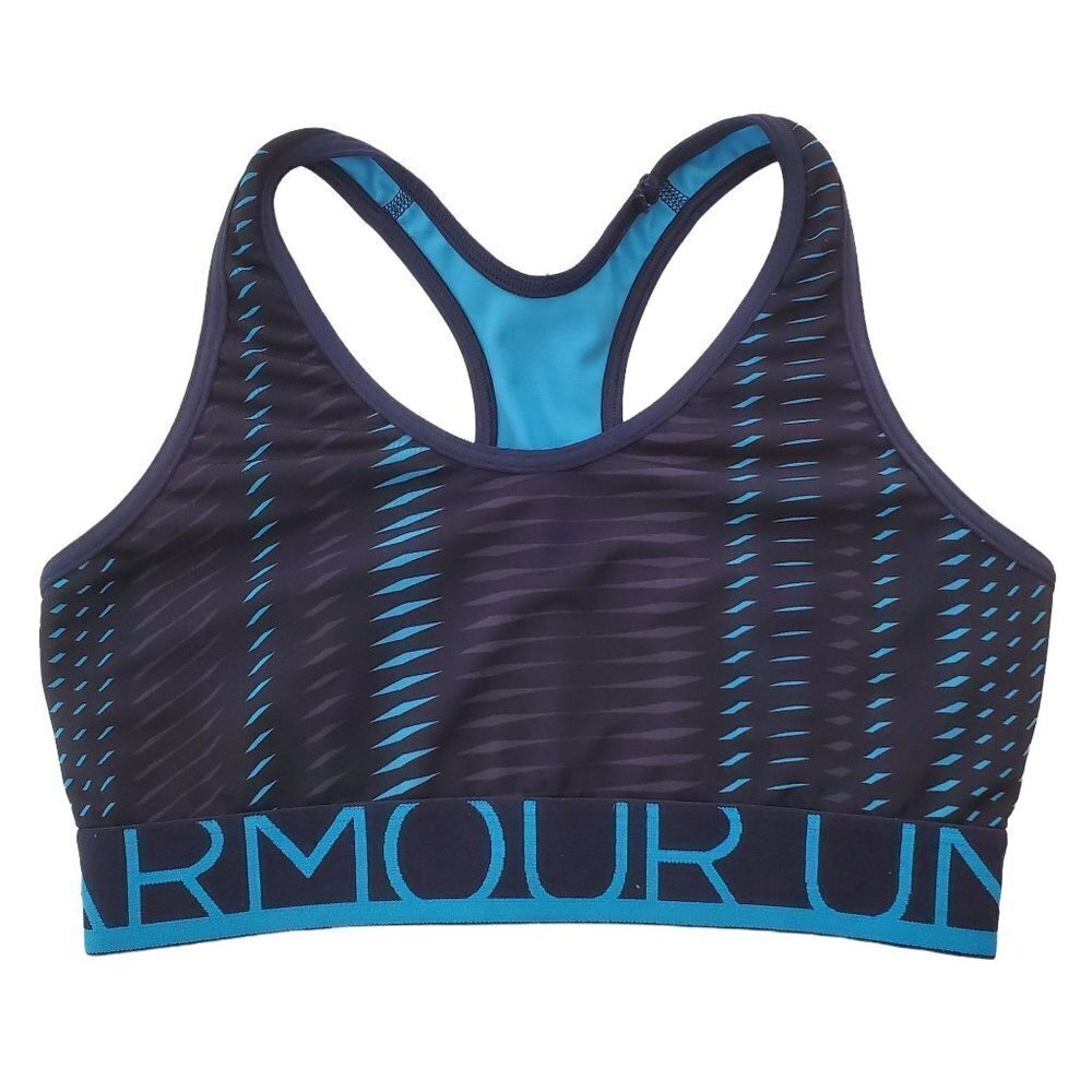 Under Armour XS Racerback Sports Bra‎ *Not Padded Black Blue
